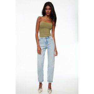 Dynamite Claudia Mom Jeans Slim Fit High Rise Jeans in Light Blue Size 27